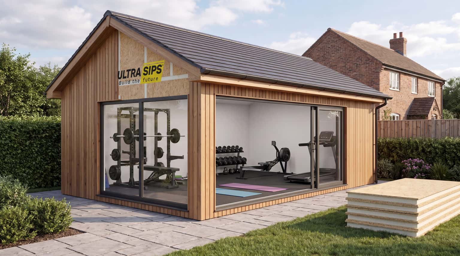 Modern garden gym SIP shell concept with training space