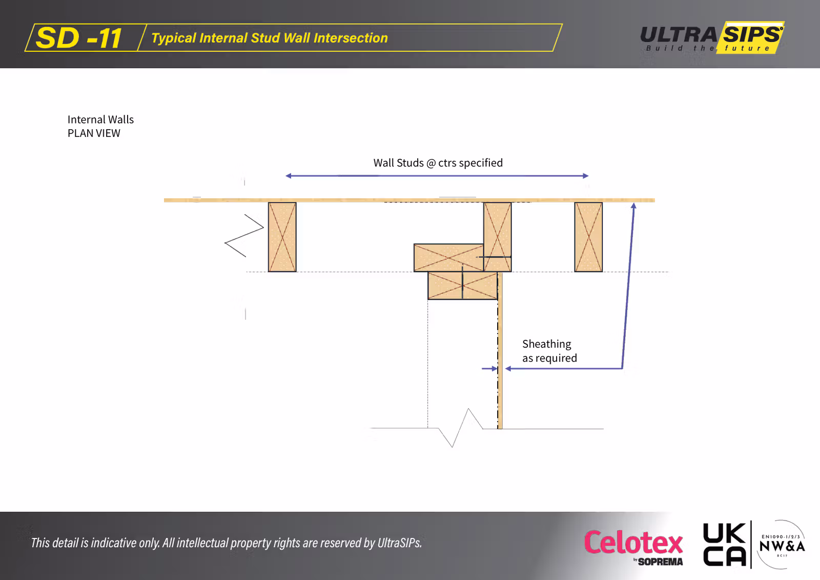 SD-11: Typical Internal Stud Wall Intersection